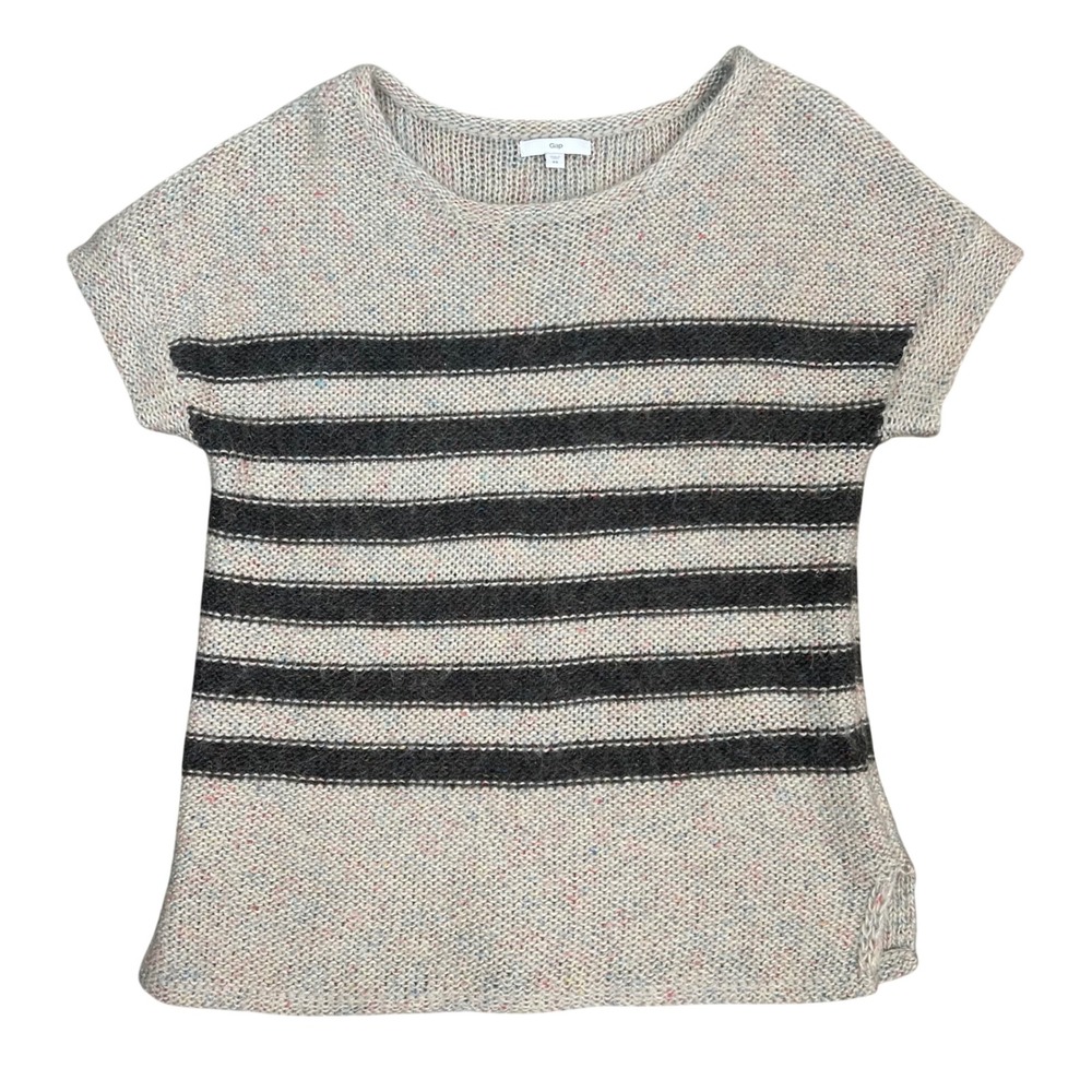 Gap Women's Mohair Blend‎ Striped Short Sleeve Knit Sweater Top XS Multicolor
